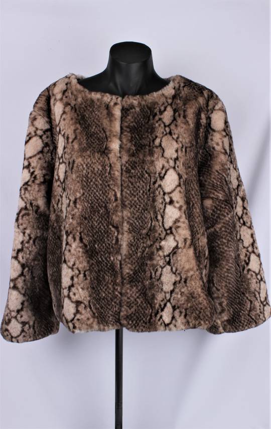 Alice & Lily faux fur reptile print jacket STYLE: SC/4741/BRN